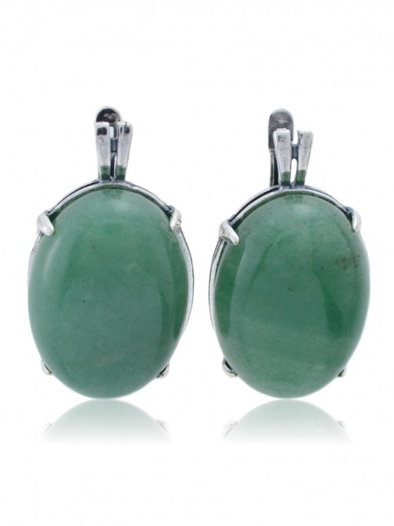 Серьги "Винтаж Дуо" 5336s1SerNefrZel165p202
