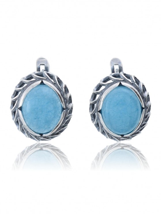 Серьги "Винтаж Дуо" 5895s1SerAkvaGol165g1084