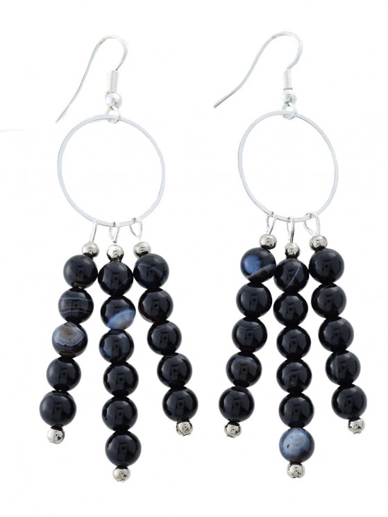 Серьги "Rock balls" 7266SerAgatChe350RB