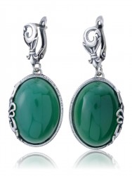 Серьги "Винтаж Дуо" 5847s1SerAgatZel215g766