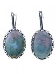 Серьги "Винтаж дуо" 6775s1SerAgatZel245g1260