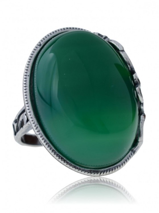 Кольцо "Винтаж Дуо" 5847s2KolAgatZel105g766