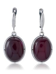 Серьги "Винтаж Дуо" 5128s1SerAgatMal165g1127