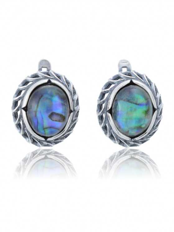 Серьги "Винтаж Дуо" 5897s1SerPerlZel165g1084