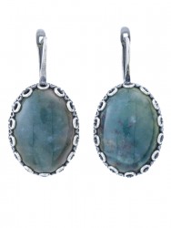Серьги "Винтаж дуо" 6776s1SerAgatZel245g1260