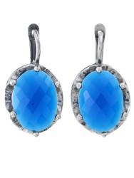 Серьги "Винтаж Дуо" 7604s1SerSapfSin265g42