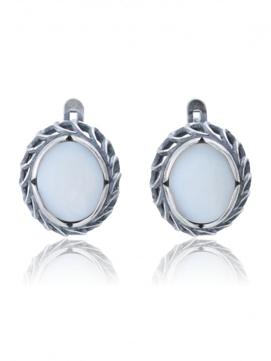 Серьги "Винтаж Дуо" 5898s1SerPerlBel165g1084