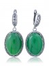 Серьги "Винтаж Дуо" 6479s1SerAgatZel265g019