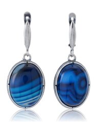 Серьги "Винтаж Дуо" 5130s1SerAgatSin165g1127