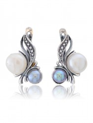 Серьги "Винтаж Дуо" 5591s1SerZhemBel165p339