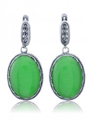 Серьги "Винтаж Дуо" 6376s1SerKoshZel215g019