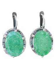 Серьги "Винтаж Дуо" 7606s1SerKvarZel265g42