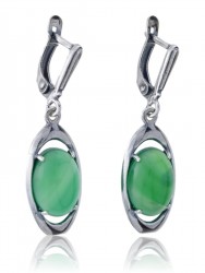 Серьги "Винтаж Дуо" 5850s1SerAgatZel145p299
