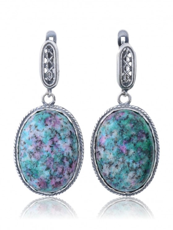 Серьги "Винтаж Дуо" 6480s1SerTsoiZel265g019