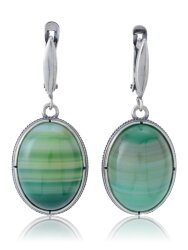 Серьги "Винтаж Дуо" 5131s1SerAgatZel165g1127