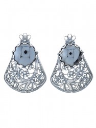 Серьги "Винтаж Дуо" 6531s1SerGemaChe200p340