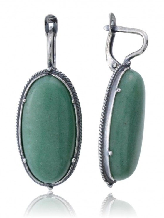 Серьги "Винтаж Дуо" 5852s1SerNefrZel235g180