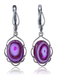 Серьги "Винтаж Дуо" 5083s1SerAgatFia165g1188