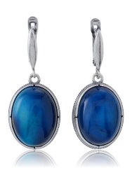 Серьги "Винтаж Дуо" 5134s1SerAgatSin165g1127