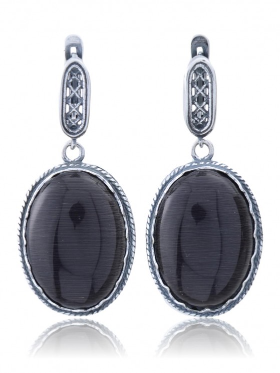 Серьги "Винтаж Дуо" 6380s1SerKoshChe215g019