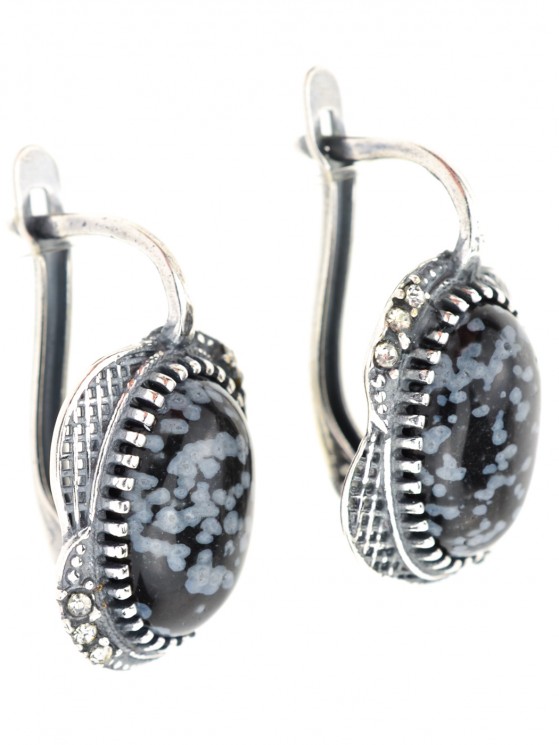 Серьги "Винтаж Дуо" 4140SerObsChe150g674