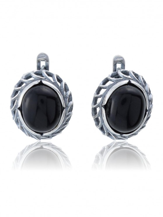 Серьги "Винтаж Дуо" 5904s1SerAgatChe165g1084