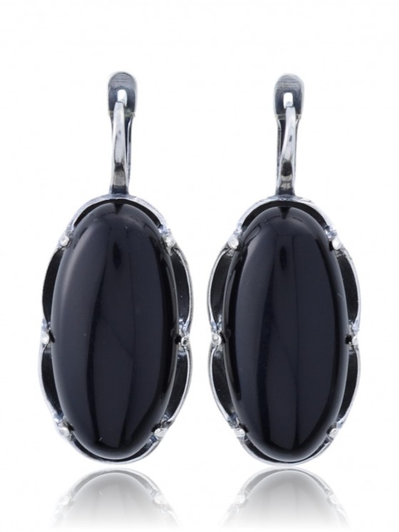 Серьги "Винтаж Дуо" 6383s1SerAgatChe215g1376