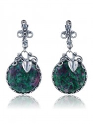 Серьги "Винтаж Дуо" 5784s1SerTsoiZel185p337