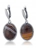 Серьги "Винтаж Дуо" 5138s1SerAgatKor165g1127