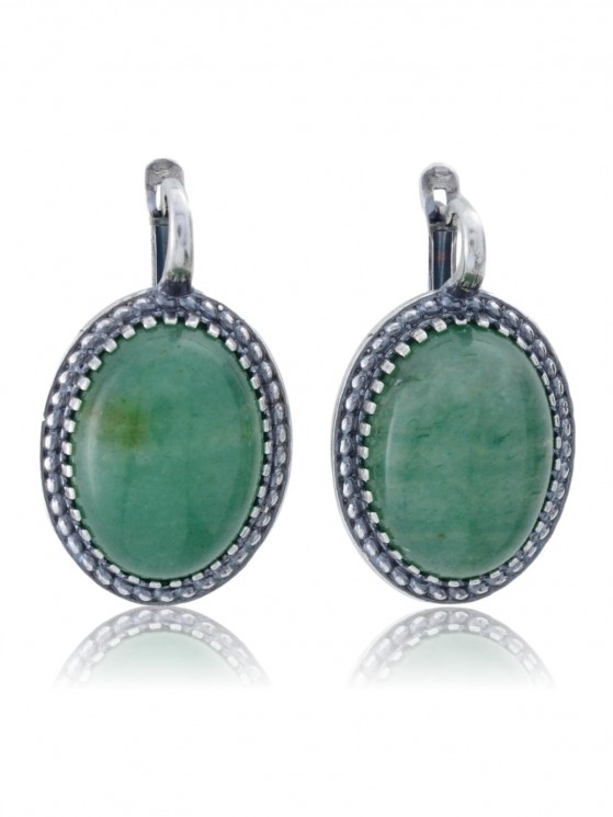 Серьги "Винтаж Дуо" 5599s1SerNefrZel165p334