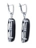 Серьги "Винтаж Дуо" 6839s1SerAgatChe225p205