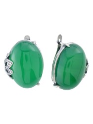 Серьги "Винтаж Дуо" 7415s1SerAgatZel255g1222
