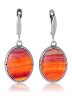 Серьги "Винтаж Дуо" 5139s1SerAgatOra165g1127